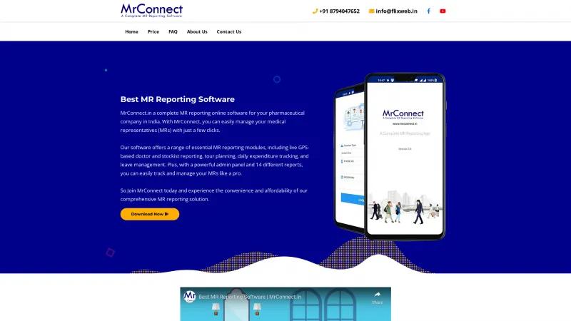 Homepage of MrConnect