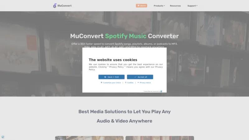 Homepage of MuConvert