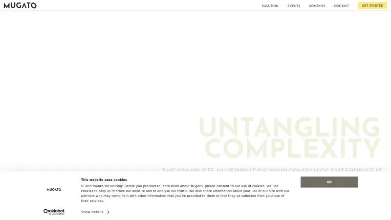 Homepage of Mugato SaaS