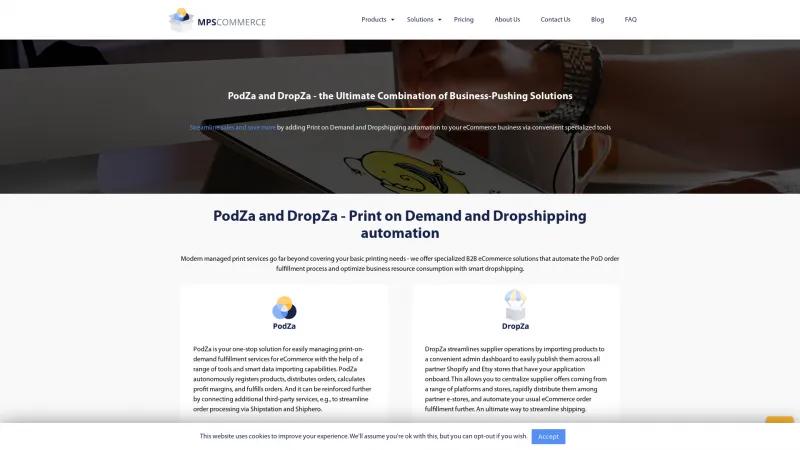 Optimize Your eCommerce Operations with PodZa and DropZa: Leading Solutions for Print on Demand and Dropshipping Fulfillment Homepage of PodZa