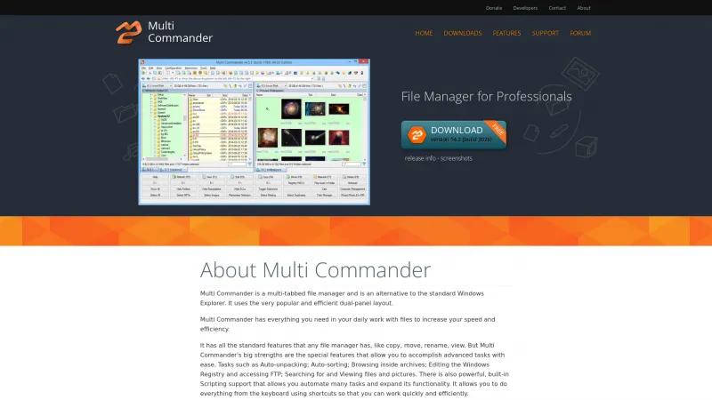 Homepage of Multi Commander