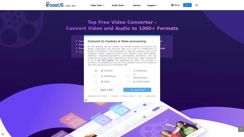 Homepage of EaseUS Video Converter