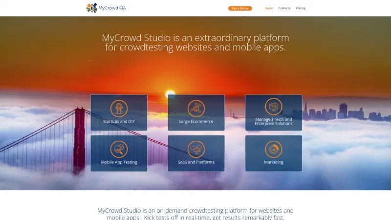 Homepage of MyCrowd QA