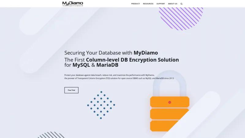 Homepage of MyDiamo