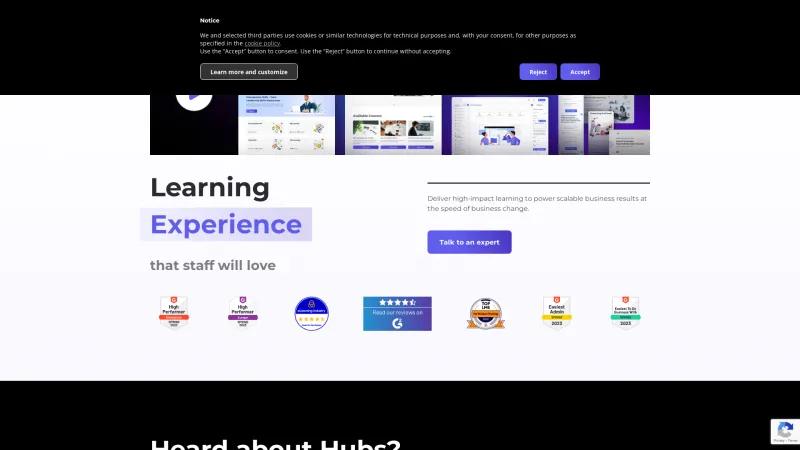 Homepage of My Learning Hub