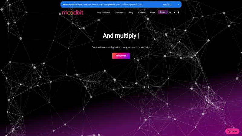 Homepage of Moodbit