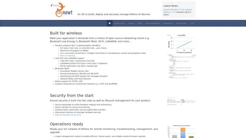 Homepage of Apache Mynewt