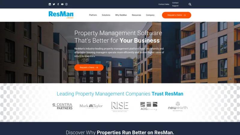 Homepage of ResMan