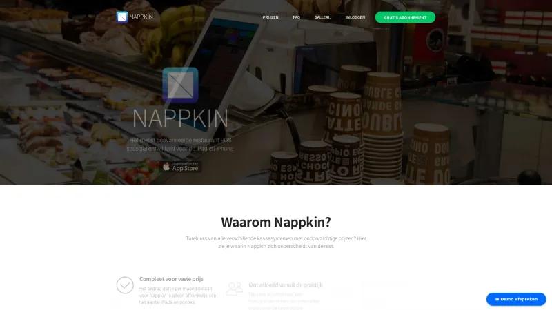 Homepage of Nappkin