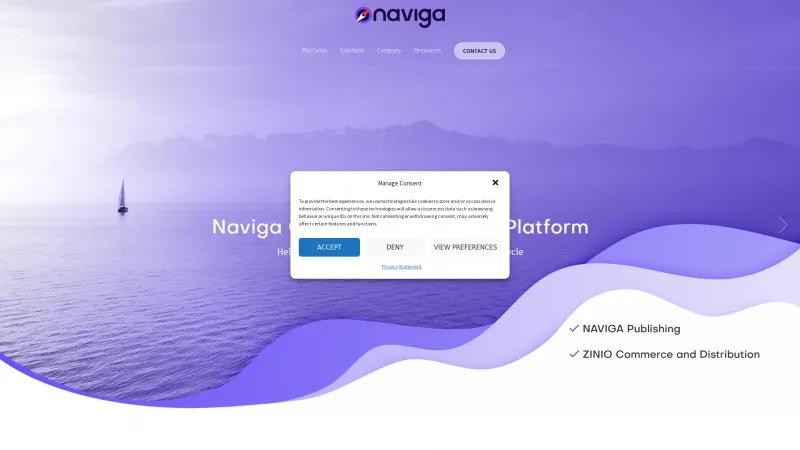 Homepage of Naviga