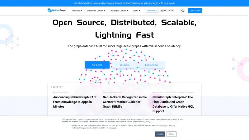 Homepage of Nebula Graph