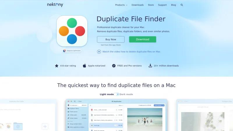 Homepage of Nektony Duplicate File Finder