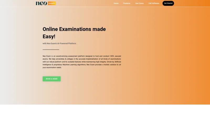 Homepage of Neo Exam