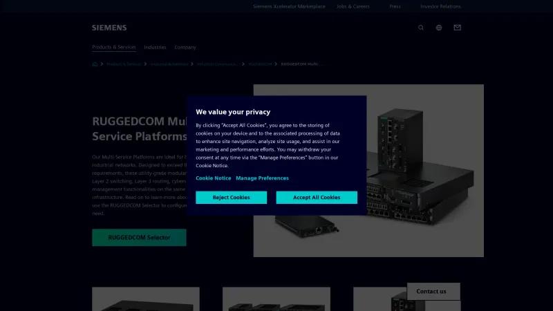 Homepage of RUGGEDCOM Edge Routers