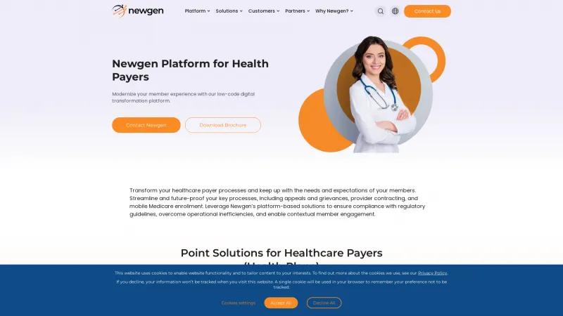 Homepage of Newgen Provider Contracting and Servicing