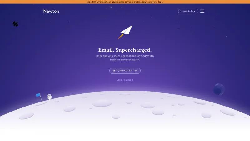 Homepage of Newton Mail