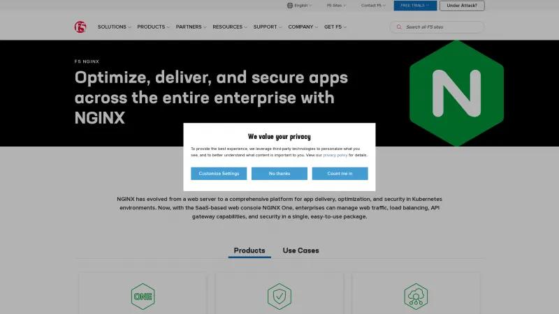 Homepage of NGINX