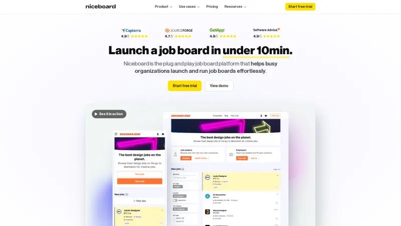 Homepage of Niceboard