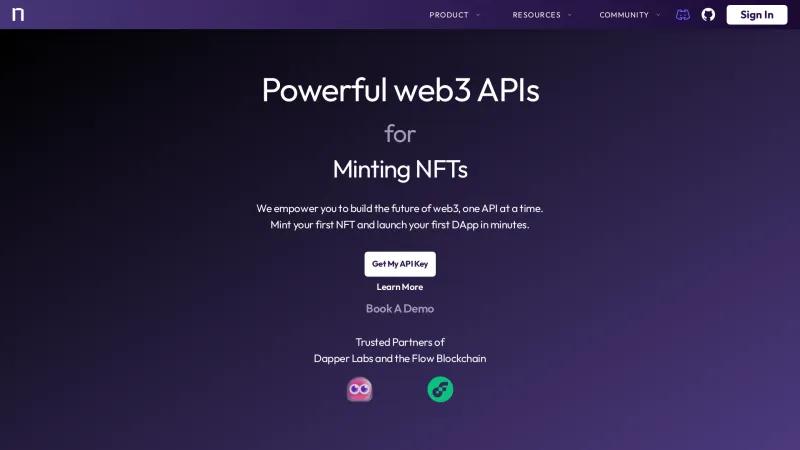 Homepage of Niftory