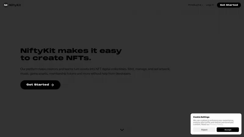 Homepage of NiftyKit