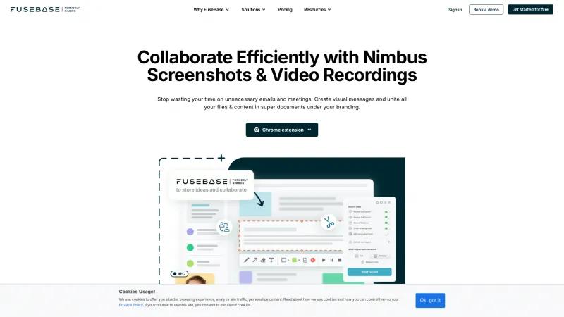 Homepage of Nimbus Capture