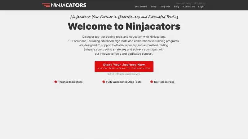 Homepage of Ninjacators