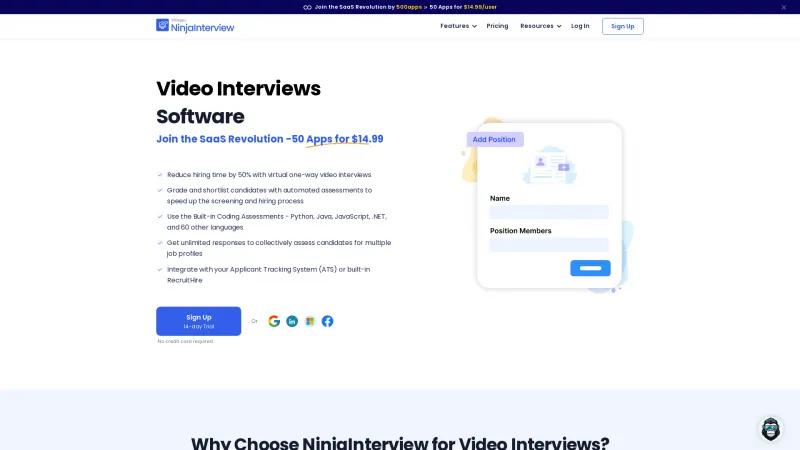 Homepage of NinjaInterview