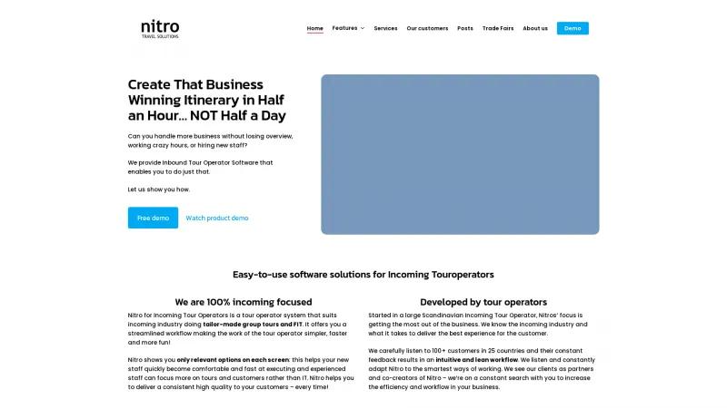 Homepage of Nitro