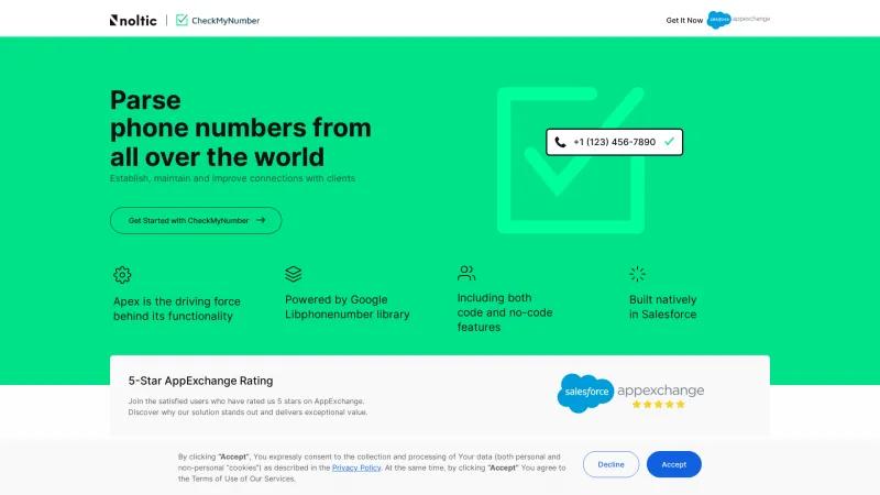 Homepage of CheckMyNumber