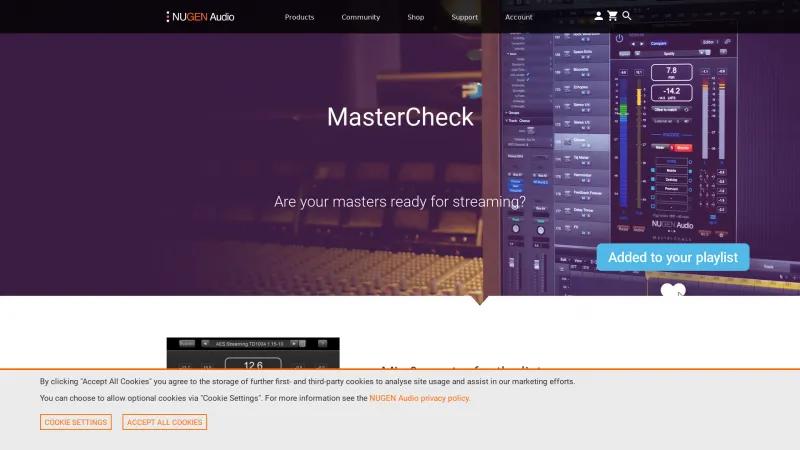 Homepage of MasterCheck