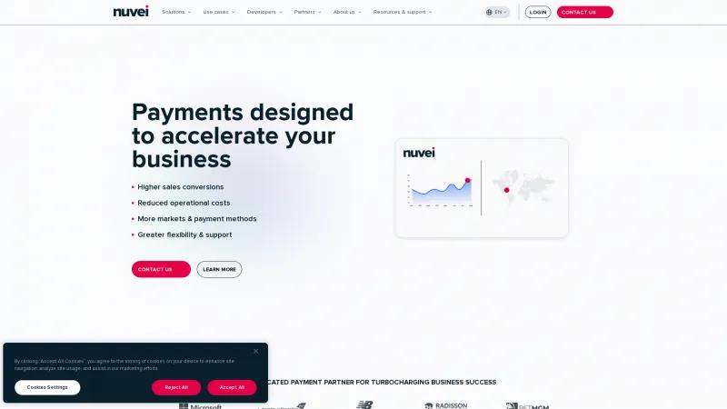 Homepage of Nuvei