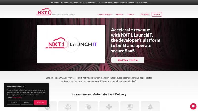 Homepage of NXT1 LaunchIT