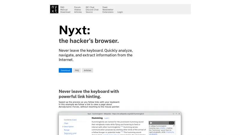 Homepage of Nyxt