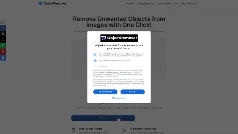 Homepage of Object Remover