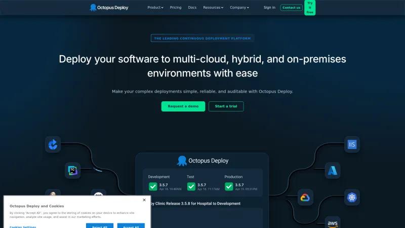 Homepage of Octopus Deploy