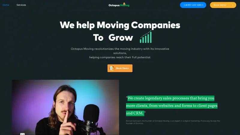 Homepage of Octopus Moving