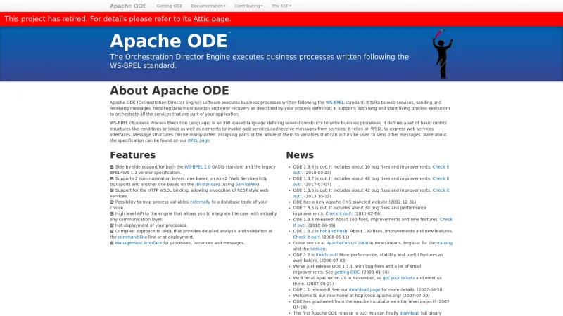 Homepage of Apache ODE