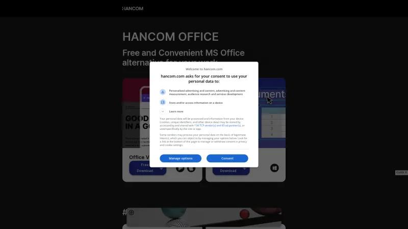 Homepage of Hancom Office