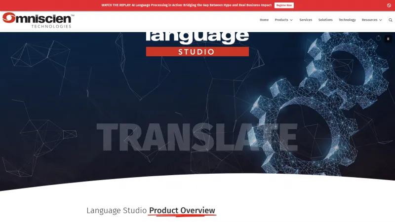 Homepage of Language Studio