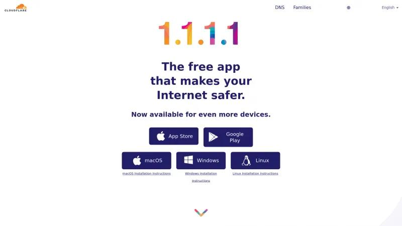 Homepage of Cloudflare 1.1.1.1