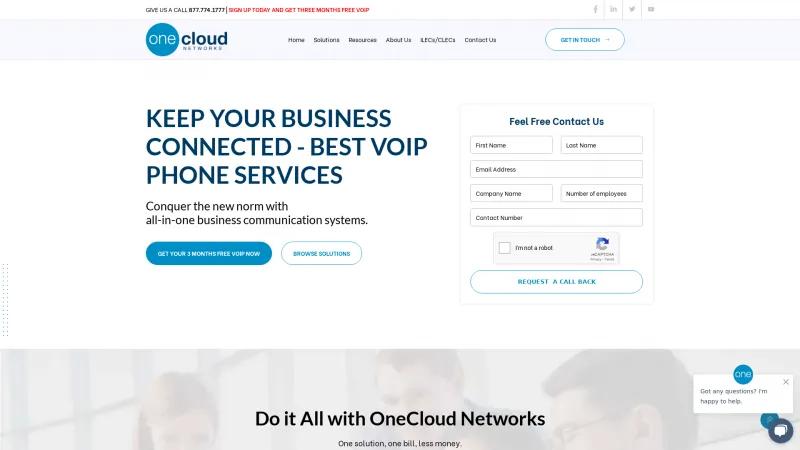 Homepage of OneCloud Networks