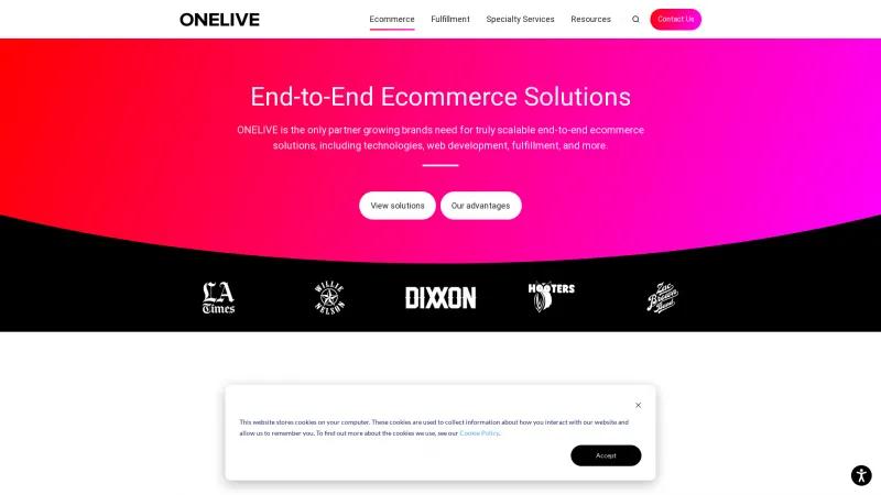 Homepage of ONELIVE