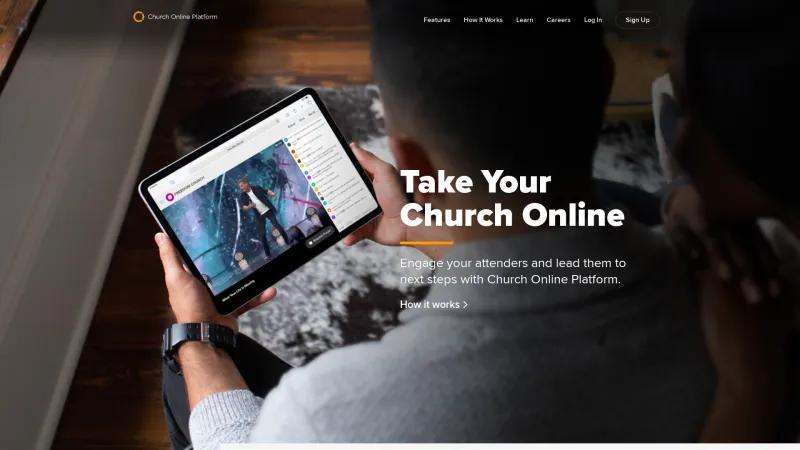 Homepage of Church Online Platform