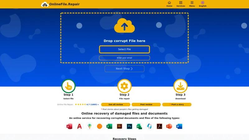 Homepage of OnlineFile.Repair