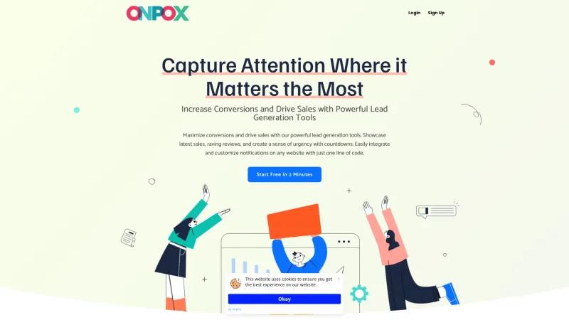 Homepage of Onpox