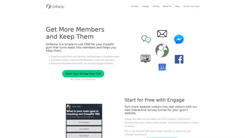 Homepage of OnRamp