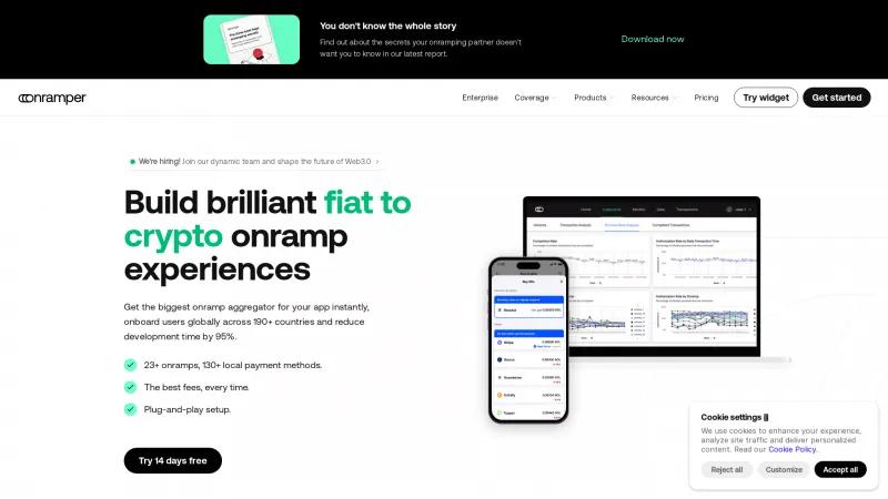 Homepage of Onramper