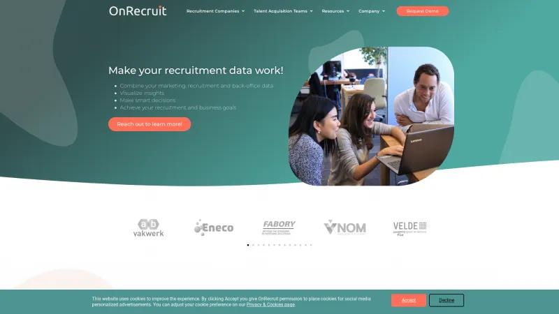 Homepage of OnRecruit