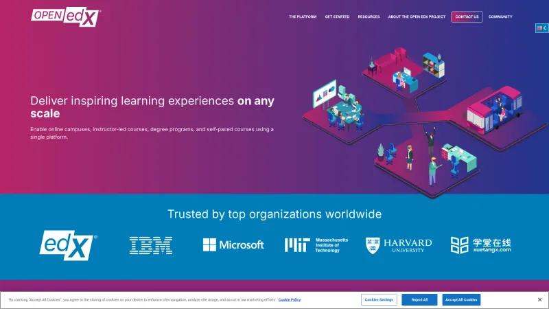 Homepage of Open edX