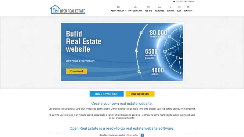 Homepage of Open Real Estate